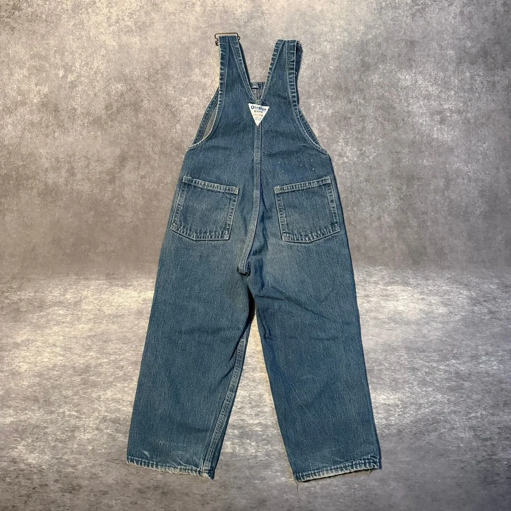 Vintage OshKosh B'gosh Kids Blue Denim Overalls Made in USA Cotton Dungarees 4T